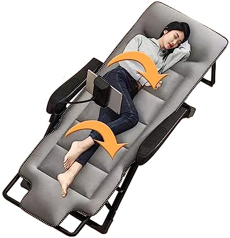 Gartenstuhl Extra breiter Liegestuhl für den Garten, klappbar, mit Polsterung und Halterungen, für Strand und Camping