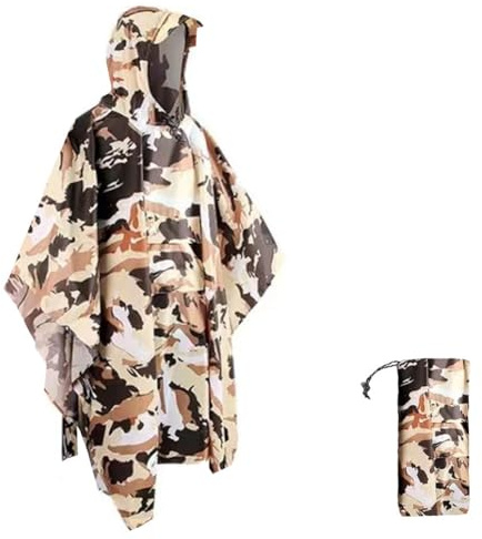 HYCOPROT Poncho Impermeabile, Multifunzionale Impermeabile 210T Oxford Riutilizzabile Pioggia con Cappuccio e Tasca Sul Petto, Poncho Antipioggia per Trekking Campeggio Pesca Escursione