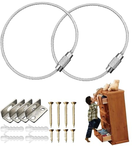 Möbel-Sicherheitsgurte aus Metall, Sicherheitsgurte für Kommoden, Wandsicherheitsanker aus Edelstahl, stabile Metall-Möbel-Sicherheitsgurte für Schrank
