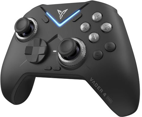 Flydigi Vader 4 Pro Gaming Controller, Force-Adjustable Joystick, Knob-Adjusted Resistance, Vibration Triggers, Remappable Buttons, 1000Hz Polling Rate, 1ms Latency, Multi-Connection