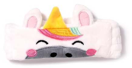 Haarband aus Plüsch – Astra, Einhorn – süße Tiere – elastisches Make-up für Damen, Mädchen