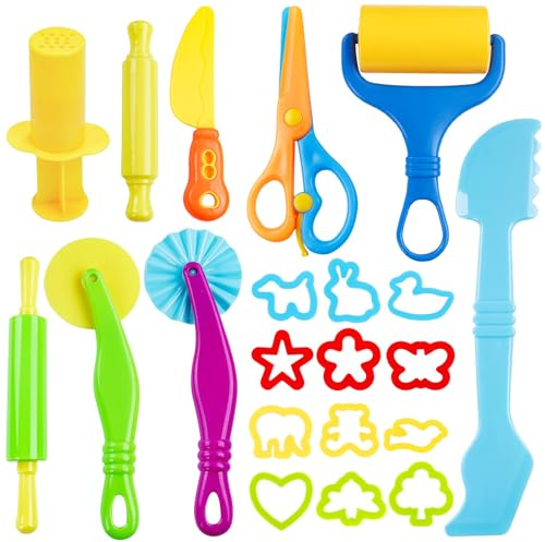 XIATIAN 21 Pièces Accessoire Pâte à Modeler, Accessoires Pate a Modeler, Emporte Piece Pate a Modeler Enfant Idéal pour Entraîner la Préhension de l'enfant, Stimule la Créativité
