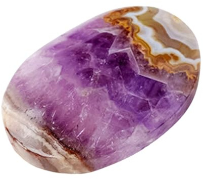 Piedra de bolsillo, piedra del pulgar amatista - Pequeñas rocas de grava naturales | Grava decorativa hecha a mano adorno crudo pulido para niños adultos Entertainment