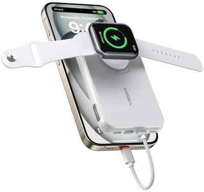 VEGER Power Bank, Portable Charger 10000mAh Built-in Type C/iPhone Cable, Fast Charging Battery Pack for iPhone 16 15 14 13 Plus Pro Max Mini,Apple Watch, Galaxy,Samsung,iPad etc
