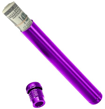 Penlimly Boîtier Tube | Boîtier Tube Métal Portable | Étui à Pilules Étanche Format Poche Boîte d'Organisation pour Camping Randonnée Pique-nique Trajets Sac à