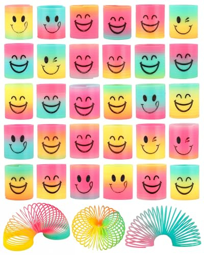 IMALPQPP 30 Giocattoli a Molla Colorati Tipo Spirale, Perfetti Come Gadget Compleanno Bambini, regalini fine Festa Compleanno e Gadget Bambino, Ideali per Feste e attività Creative per Bambini.