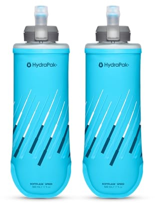 HydraPak SoftFlask Speed 500ml 2-Pack - Compressible Soft Flask Water Bottle, for Hydration Vests and Running Packs with Easy Open Cap (500ml/17oz)