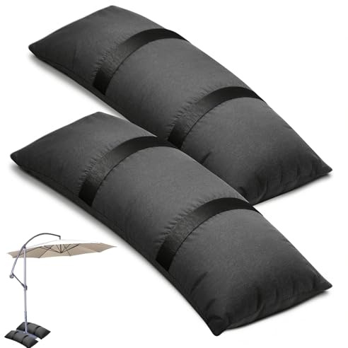 2 bolsas de arena con peso para sombrilla, hasta 25 kg, saco de arena, pesos para exteriores, pabellón, bolsas de arena, viento, para sombrilla, tendedero, trampolín, tienda de campaña, muebles de