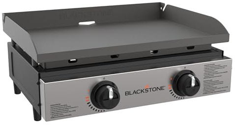 Blackstone 1666 22” Tabletop Griddle with Stainless Steel Faceplate, Powder Coated Steel, Black