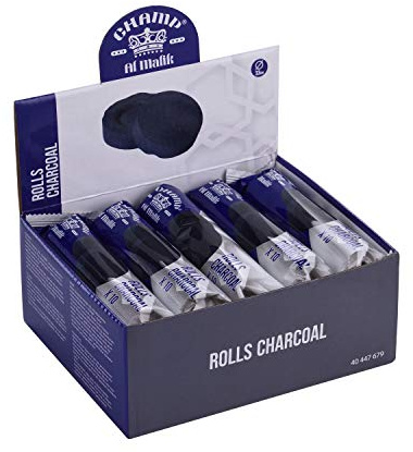 CHAMP - Charbon à Chicha Narguilé Hookah 33mm - 10 Rouleaux - 100 charbons- 1 kg