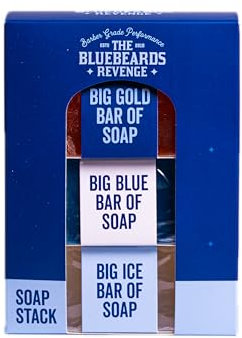 The Bluebeards Revenge Mens Soap Stack Gift Set, Mens Soap Bar For Hands and Body, Includes Big Blue, Cuban Gold And Classic Ice Soap