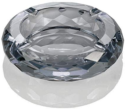 Cenicero de cristal para cigarrillos de cigarros, decoración de mesa para el hogar, oficina, escritorio, color negro