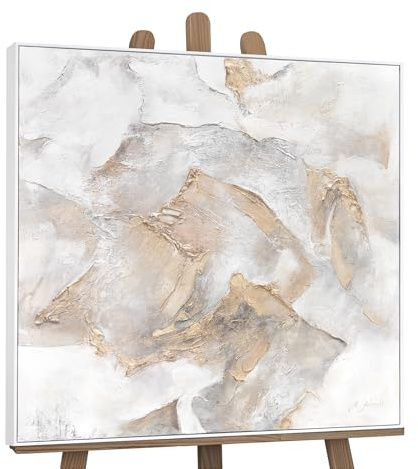 YS Quadro con cornice realizzato a mano Pittura acrilica su tela Cime di montagna Immagini decorazione casa Arredamento del salotto paesaggio astratto 90x90 cm
