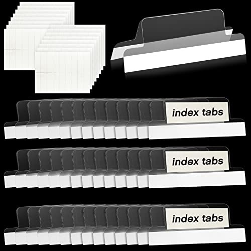 Gersoniel 50 Pieces 2 Inch Insertable Self-Adhesive Tabs with Printable Inserts with File Folder Labels Sticky Plastic Index Clear Divider Stick on File Self Adhesive for Books Page