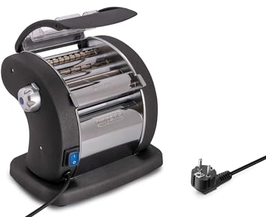 Imperia PastaPresto Gourmet. Macchina per la pasta elettrica Made in Italy. Macchina pasta fresca in acciaio con motore elettrico. Pasta ruvida per sfoglia, lasagnette e fettuccine (Grigio antracite)