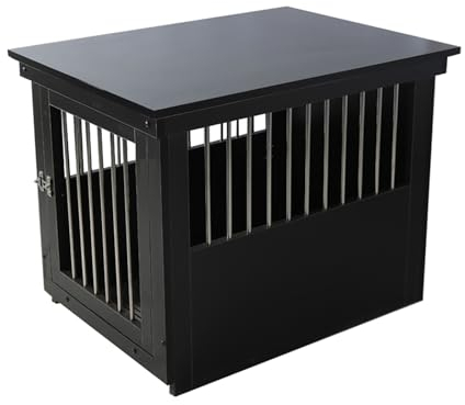 Hundehaus mit Türriegel Hundebox Indoor Eckige Hundehütte Hundebox Haustierkäfig für mittelgroße Hunde Holz Indoor Hundekäfig Schrank für kleine Hunde bis mittelgroße Hunde. (Color : Nero, Size : 10