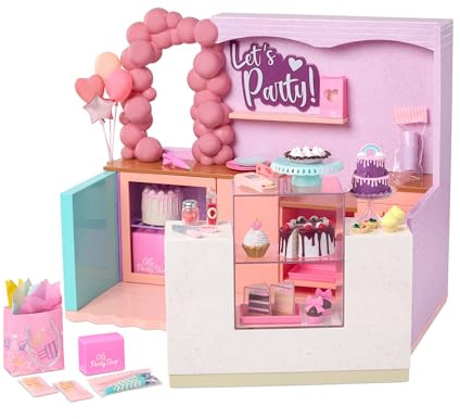 Our Generation – 18-Inch Doll Accessories – Cake Shop Playset – Bakery & Pretend Food Accessories – Pretend Play 3+ Years – OG Party Shop