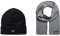 JACK & JONES Strickmütze Schwarz (Black Black) Einheitsgröße Schal Grau (Grey Melange Grey Melange) Einheitsgröße