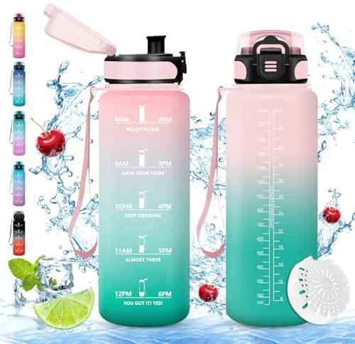 Stylanda Borraccia Sportiva, Borraccia 1500ml, Borracce Sport, Borracce ciclismo, Senza BPA & Prova di Perdite, Borracce per Bambini, Adulto, Bici, Scuola, Ufficio, Yoga