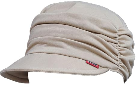 AIDIER Gorra suave para mujer con pliegues Newsboy Cap para mujer gorra de quimioterapia mujer sombrero de globo newsboy gorra quimio turbante para pérdida de cabello mujer boina slouchy bonnet, beige