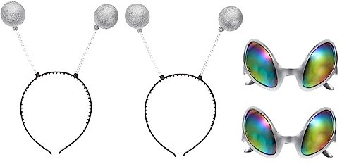 FRCOLOR 2 Satz Kunststoff Brillengestell Und Haarreif Cosplay Partybrille Leicht Für Kinder Und Erwachsene Lustiger Kopfschmuck Für Festivals Und Kostümfeste