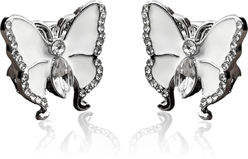 Hezhou 2 PCS Elegantes Cubiertas Botones Fundas Decorativas Esmoquin Botón Extraíble Joyería Cabezas los Clips del Botón de la Camisa Gemelos de Aleación Hacer Gemelos para Ropa Mujer (mariposa)