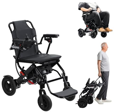 Naievear Electric Wheelchair, Lightweight Electric Wheelchairs for Adults, 500W, 22kg, with Hand Brake and Anti-Tilt Rear Design, Folding Mobility Scooter Power Chairs for Disabled