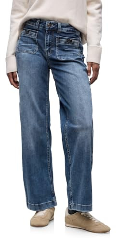 Street One 3717194 Jean à Jambes Larges, Bleu Moyen (Medium Blue Randomwash), 31W x 30L Femme