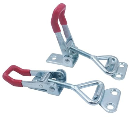 SHINEOFI 5 pezzi Morsetto Leva Orizzontale Regolabile con Impugnatura in Plastica Morsetto Rapido per Saldatura Assemblaggio Macchine e Stampi Tenuta Sicura per Garage e Officina