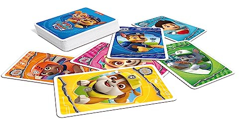 ASS Paw Patrol 108332924 Jeu de Cartes Happy Families & Crazy Eights Règles détaillées incluses dans Le lot à partir de 4 Ans, Multicolore