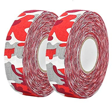 Hockey Tape,Cloth Easy to Stretch and Tear,Athletic Sport Hockey, Baseball Tape,1 x 27 yd (2 Pack) (Camo Red)