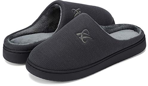 landeer Memory Foam Slippers for Women's and Men's Casual House Shoes (DarkGray,Women9-10/Men7-8)