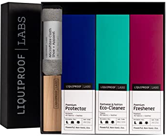 Liquiproof LABS Complete 250 in Gift Box - Shoe care kit with a Protector, Eco Cleaner, Freshener, Vegetable Fibre Brush and Microfibre Cloth. Shoe and Sneaker Care Gift Set