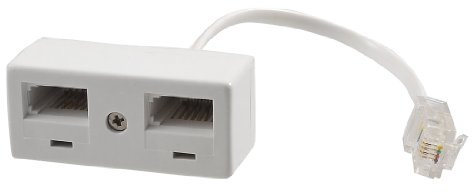 Ruilogod 6P4C 2 mujeres a 1 adaptador del cable masculino 8p4c Jack por Teléfono