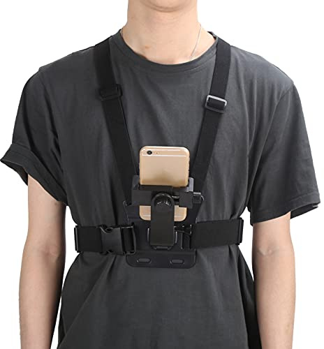 Arnés de Pecho para Teléfono Móvil con Cámara Deportiva, Bolsillo en el Pecho de la Cámara, Soporte para Teléfono Inteligente Cinturón de Arnés de Nailon para Grabación de Cámara Al Aire Libre