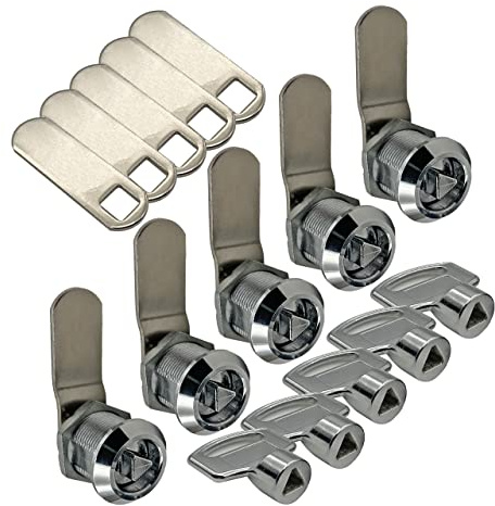 Puyueo Cam Lock with Triangle Socket Key,Keyed Alike Tubular Cam Lock,Triangular Keyhole Cabinet Lock