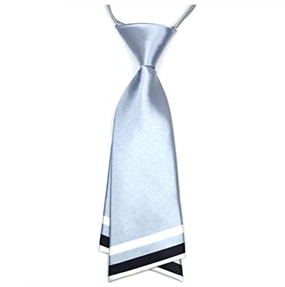 JKQBUX Cravate pour les femmes Uniforme Cravate Sangle Rayée Réglable Uniforme Pré Attaché Cravate pour Filles Accessoires de Travail Cérémonie, gris, 7W*24L