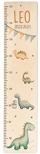 KIDSMOOD - Messlatte Kinder Holz personalisiert Mit Namen für Baby- & Kleinkinderzimmer - Messlatte als Kinderzimmer Wand-Dekoration & Weihnachtsgeschenke Kinder & Babys zum Geburt - Skala 70-140cm