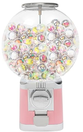 awolsrgiop Candy Dispenser Vending Machine, Candy Machine Gumball Machine Maker Big Bubble Candy Dispenser Machine Toy Vending Machine For Kids 1.26” Ball Bulk Vending Machines w/Key (Pink)