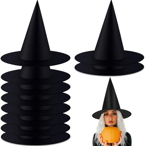 Scinzene 10 stycken häxhatt damer, häxor dekoration, häxhatt barn, häxa hatt, trollerihatt, häxtillbehör, för halloweendekoration, halloweenkostym, häxkostym tillbehör, halloweenfest