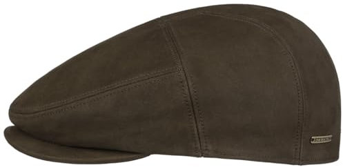Stetson Casquette Sheepskin Driver Homme - en Cuir Gavroche avec Visiere, Doublure Automne Ete Printemps Hiver Printemps-ete - M (56-57 cm) Marron
