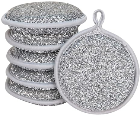 Lot de 6 chiffons à vaisselle en fil métallique résistant aux rayures | Chiffons à vaisselle en maille métallique | Chiffon de nettoyage tout usage sans puissance pour Aut