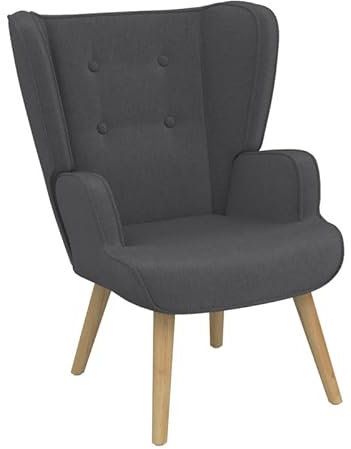 IDMarket Sven Grand Confort - Sillón escandinavo en tejido gris antracita