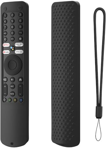 Funda de Silicona para Xiaomi XMRM-ML -TV Remote Control, Funda Protectora con cordón Anti-perdida para Smart Television Controller (Negro)
