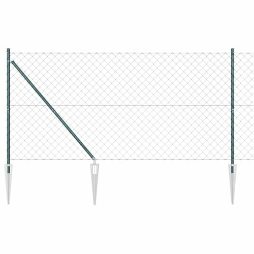 vidaXL Chain Link Fence with 13 Pointed Posts 1.4 x 25 m Galvanised Steel