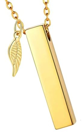Rostfri urna minneshalsband medaljong husdjur kremering halsband ängelsk vinge hängen minnessmycke husdjurstillbehör kremering smycken
