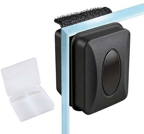 Aquarium Cleaning Magnetic Brush, Aquarium Glass Cleaner, Fish Tank Windscreen Cleaner, Magnetic Cleaner Algae Cleaning Tool with Upgrade 90° Brush Head for Fishbowl Tanks
