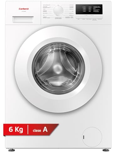 Corberó - Lavadora Plus 6 kg | CLH6106MN | 1000 rpm | Motor Inverter | 15 Programas| Función Vapor | Inicio Diferido y Antialérgica | Blanco