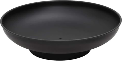 Runheo Brasero de acero negro de 57 cm con gran cuenco para jardín, terraza y uso en exteriores, hoguera decorativa para calefacción con madera para un ambiente acogedor y una llama cálida en invierno