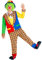 Dressforfun Herrenkostüm Clown | Kostüm + Nase & Schlapphut Mit Filzblume | Harlekin Fasching (L | Nr. 300840)